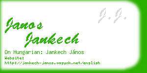 janos jankech business card